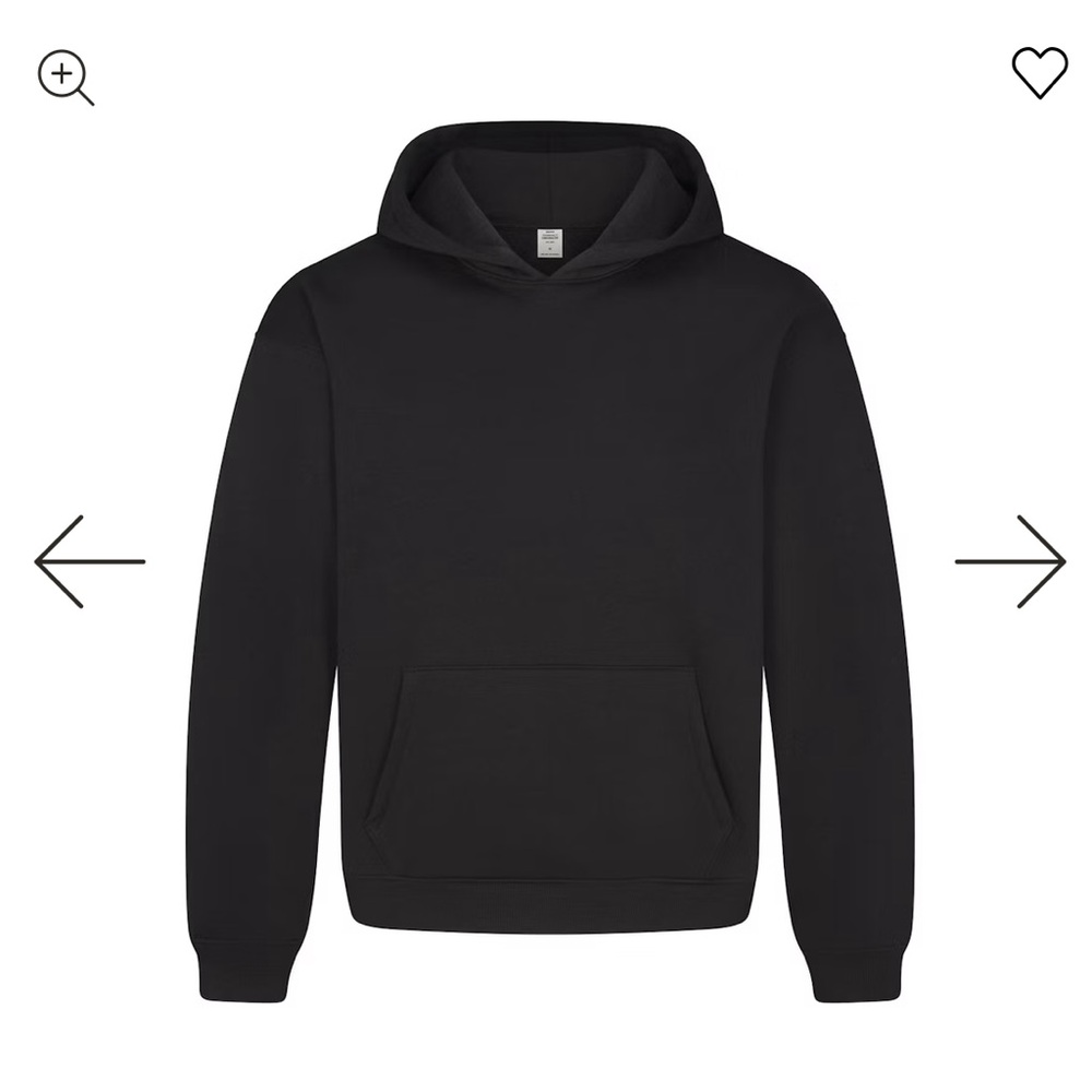 SKIMS Fleece Lounge Black Hoodie